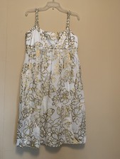 Nine West White And Gold Sleeveless Dress Size 10