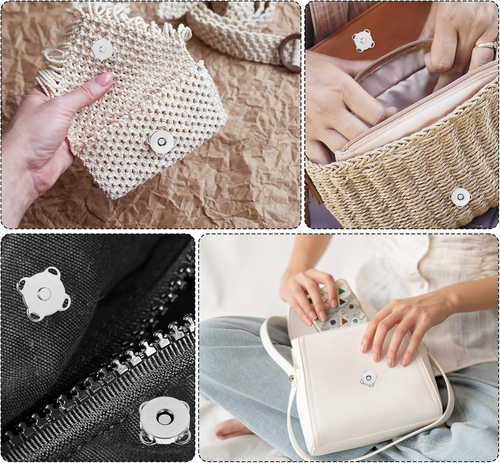 20 Paar Magnetknöpfe,Pflaumenförmiger Magnetverschluss Taschen,15mm Silber Metal - Bild 5 von 7