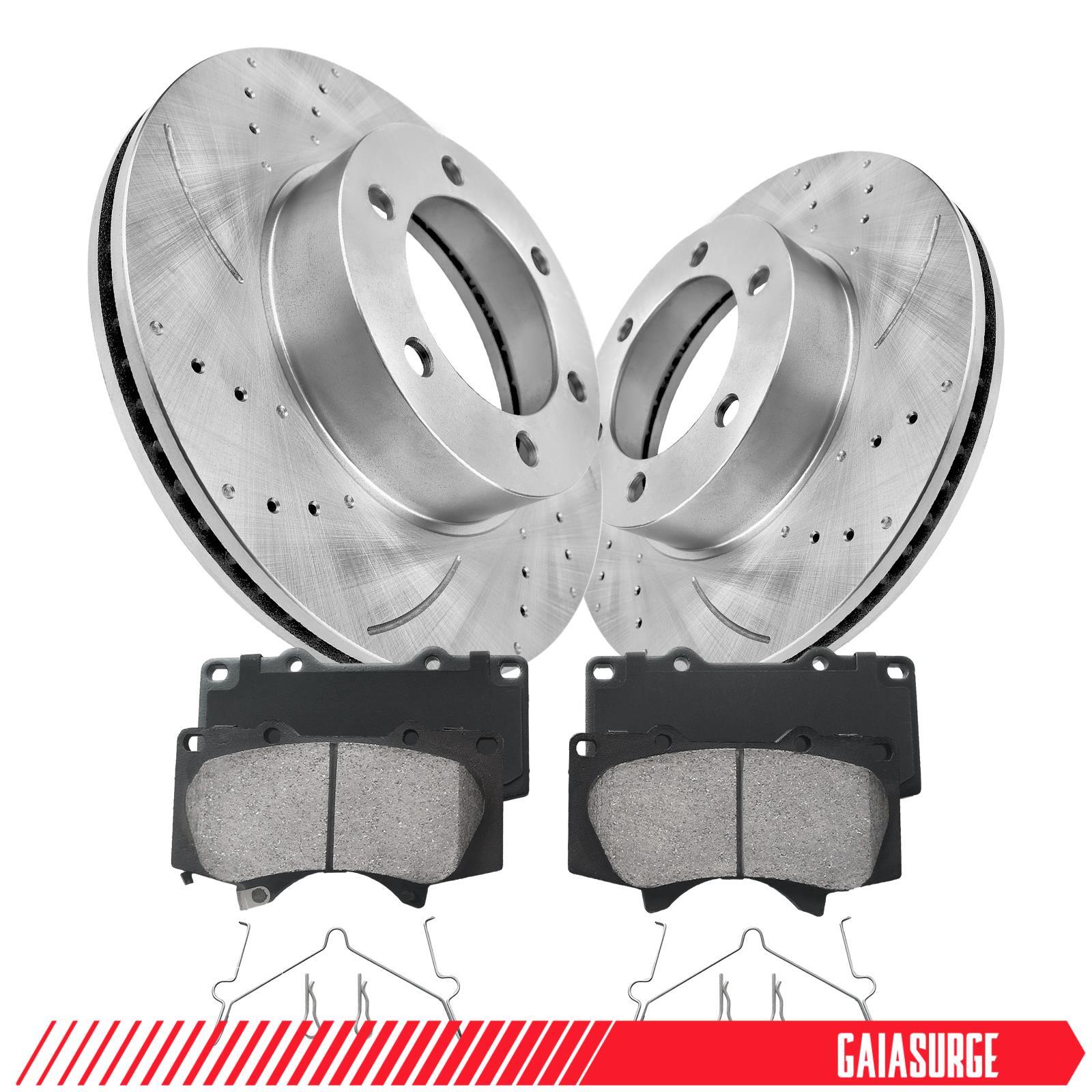 318.8mm Front Disc Rotors Ceramic Brake Pads for Toyota Tundra Sequoia 2000-2006