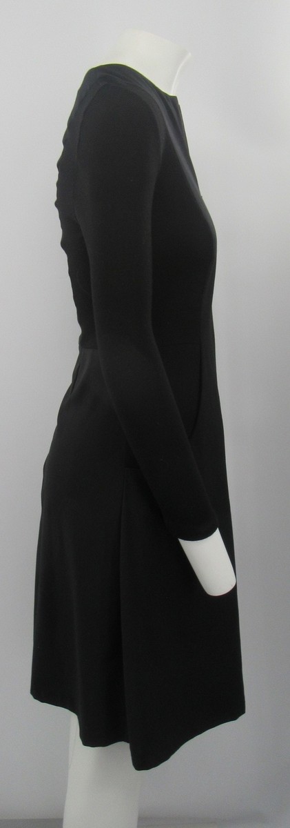 Akris Punto Black Long Sleeve Zip-Front Seamed Dress w