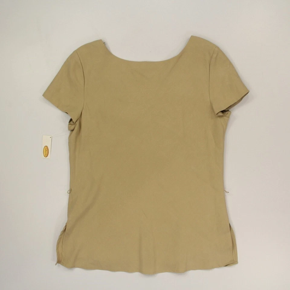 Talbots Mujeres Seda Lino Conjunto de 2 Piezas Camisa Falda Larga Talla 12 Bronceado Cápsula Lagenlook Foto 2 de 4