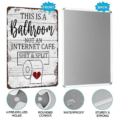 Bathroom Wall Decor Funny Bathroom Signs Decor Metal Sign Bathroom