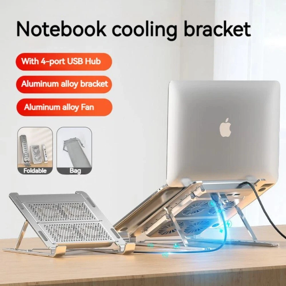 Laptop Stand with cooling fan Foldable lift Notebook holder aluminum alloy with