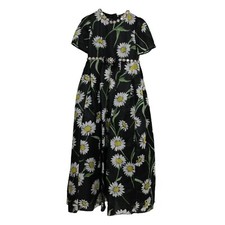 DOLCE & GABBANA Kids Dress Black Floral Embellished A-line s. 9/10 years 5630usd
