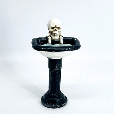 ASHLAND TINY TREASURES MINIATURE GOTHIC SKULL SINK DOLL HOUSE BATHROOM HALLOWEEN
