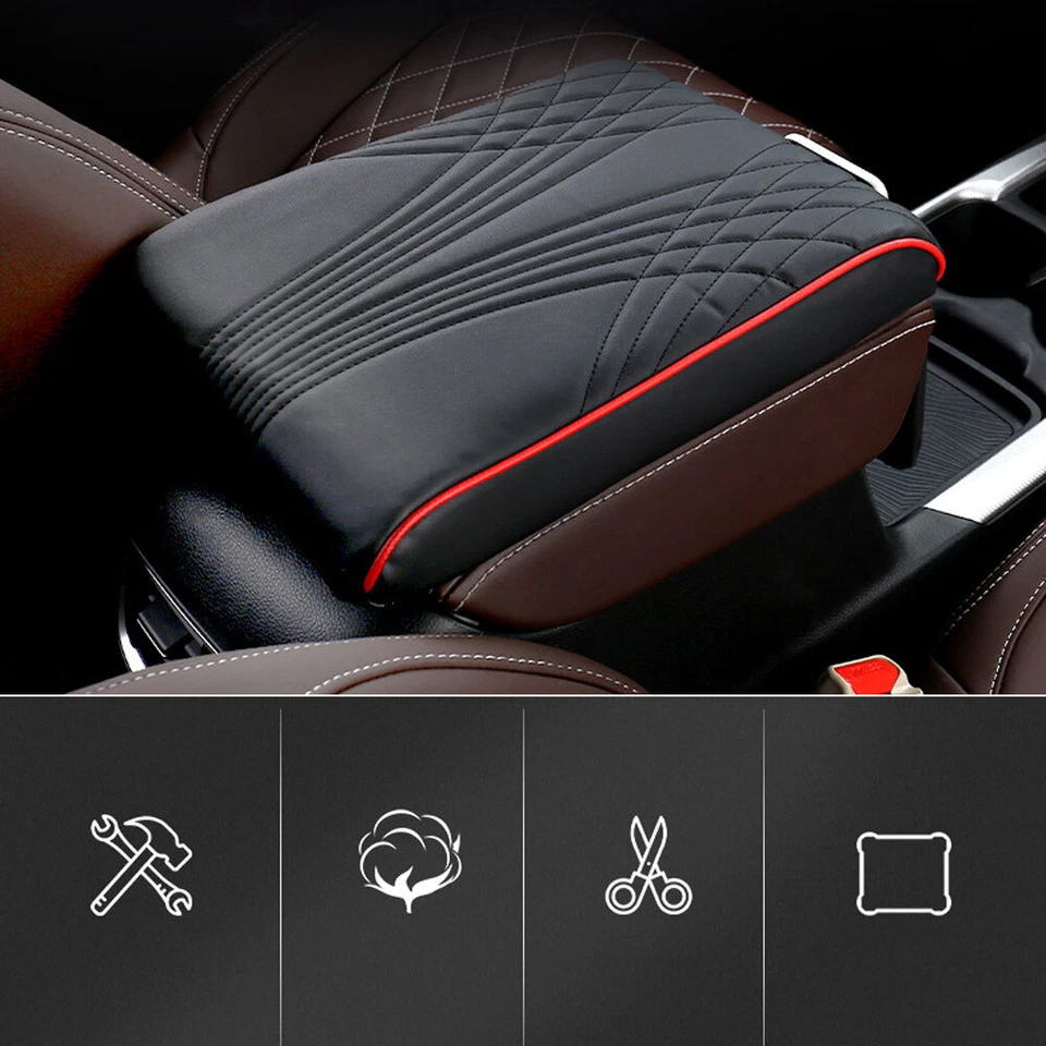 Car Memory Foam Armrest Cushion Storage Bag Center Console Arm Rest Box Pad Foto 3 de 4