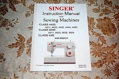 Large-Print Instructions Manual, Singer Sewing Machines 4411 4423 4432