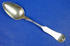 Eugene Jaccard & Co. St. Louis Coin Silver Fiddle Handle Large Spoon 8 3/8" Mono