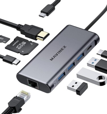 MAVINEX 4K HDMI USB C Dockingstation, 100W Power Delivery, 5Gbps USB-C #F2