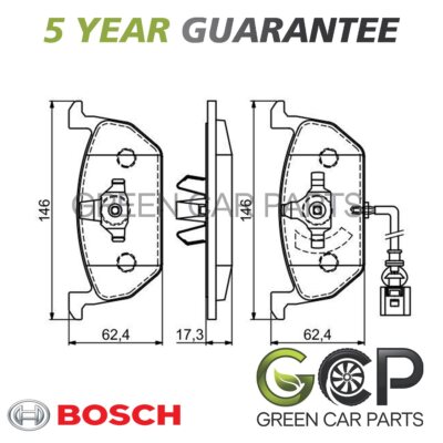Bosch Front Brake Pads Set Fits Audi A3 Seat Leon Skoda Octavia + Other Models