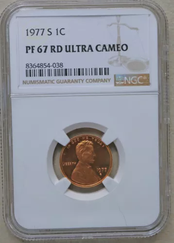 1977 S Proof Lincoln cent Graded by NGC PF 67 RD ULTRA CAMEO
