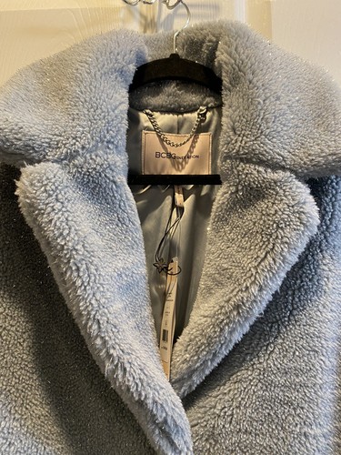 BCBGeneration - Faux Fur Coat - Size Small, Baby Blue - NWT - MSRP $198 - Picture 7 of 12