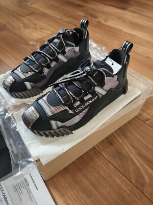 Dolce & Gabbana Men's Sneakers Silver/ Black CS1770 AX393 Size 9