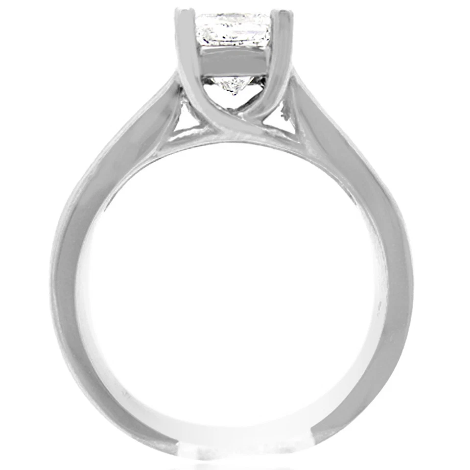 4.00 Carat Princess Cut Diamond Engagement Ring 18k Gold GIA Certified Foto 4 de 4