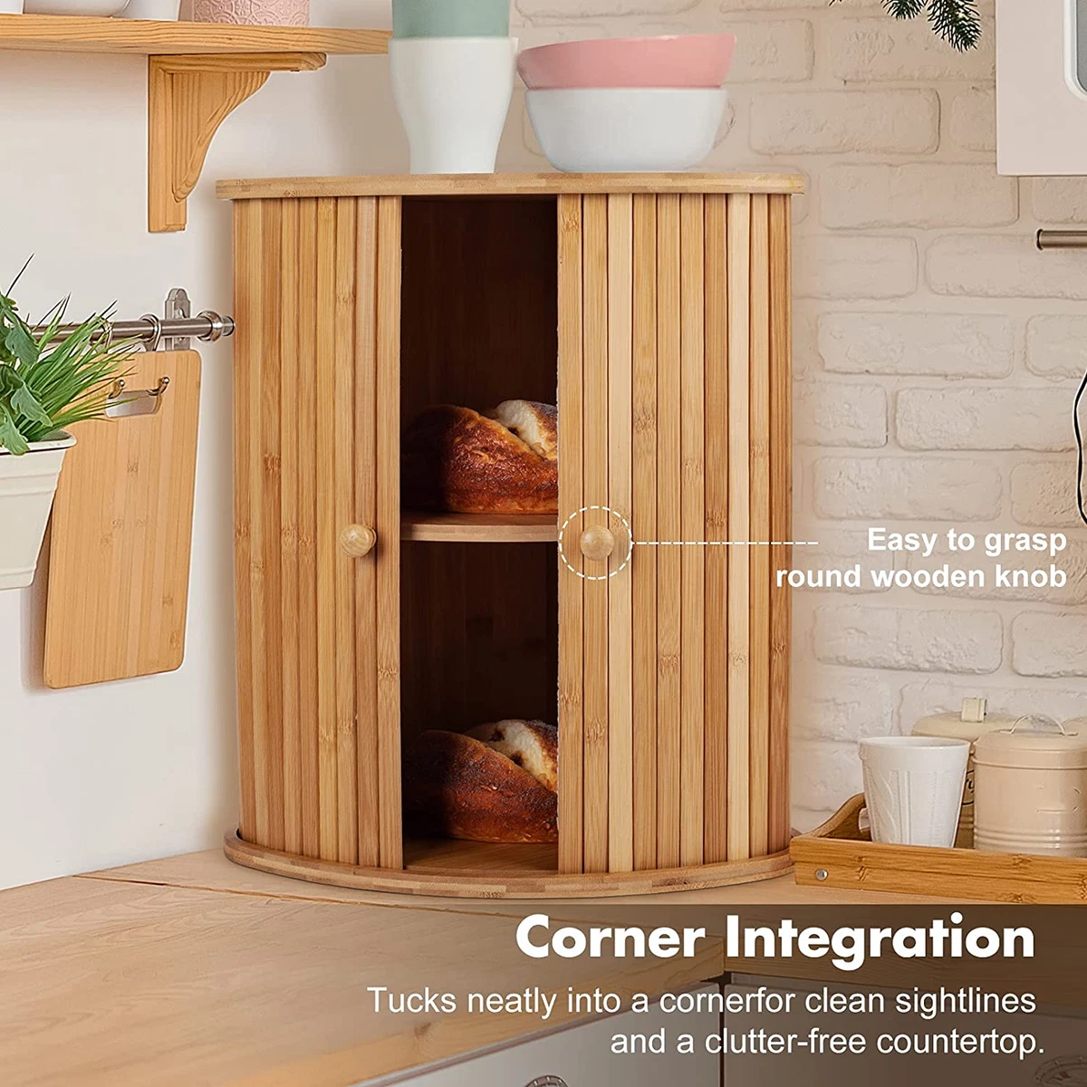Corner bread sale cabinet