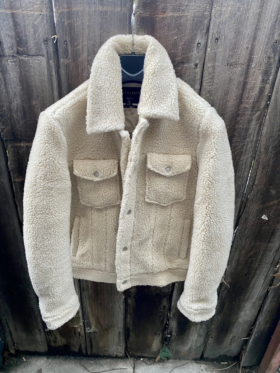 White sherpa jacket clearance mens