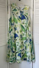 Calvin Klein Womens Dress Sz 6 Sleeveless Floral Green Multi Trapeze NWT A-Line