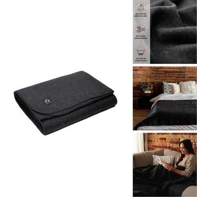 Arcturus Tahoe Wool Bed Blanket King Size 90x108 Charcoal Gray