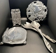 5-Piece Set Arthur Court Bunnies Plate Trivet Tea Salad Serving Set Rabbit