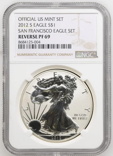 2012 S Reverse Proof American Silver Eagle NGC REVERSE PF69 - A341