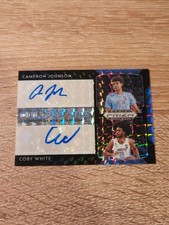2019 Panini Prizm Draft Picks Coby White Cameron Johnson Black Finite 1/1 Auto