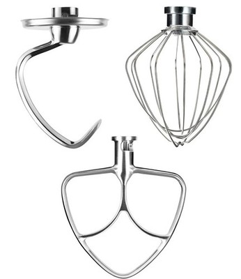 KitchenAid KSM85PSQSL0 Mixer Hook Beater Whip Stainless Steel Set