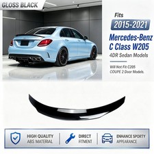 Rear Trunk Spoiler Wing Gloss Black For Mercedes Benz W205 C200 C300 C43 2015-21 Rear Trunk Spoiler Wing Gloss Black For Mercedes Benz W205 C200 C300 C43 2015-21