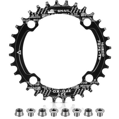 Kettenblatt 104 BCD 32T 34T 36T 38T schmal breit Einzelkettenring 32T, schwarz 