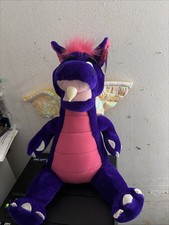 Toy Works Purple Pink Colorful Dragon Plush 14 inches with Tag, Brand New/RARE