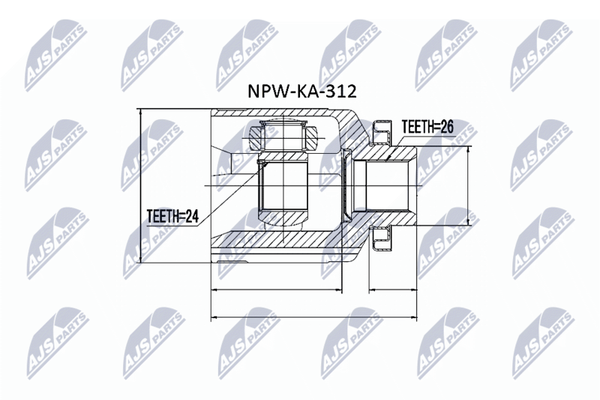 NTY Gelenksatz, Antriebswelle NPW-KA-312 FüR KIA-image