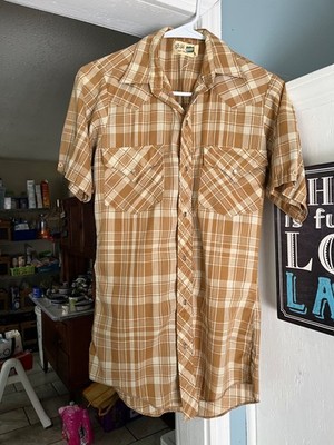 Vintage DJ western wear pearl snap short sleeve Size 14 adult S, kids L