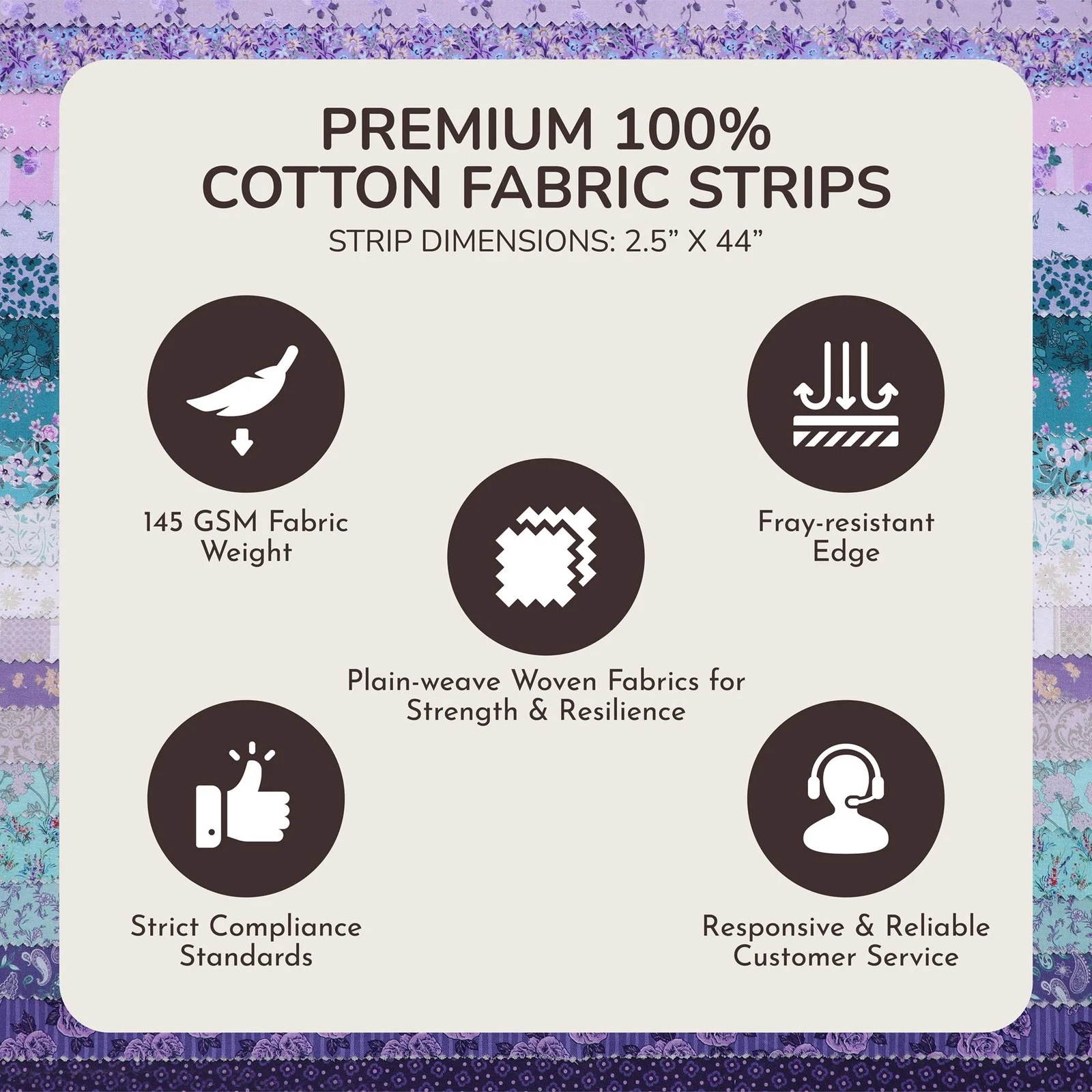 Tinyspool & Co. Jelly Roll Fabric Strips for Quilting, Crafting, and Sewing, 40 - product detail image 5