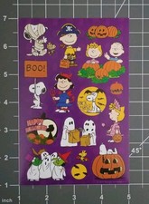 15-PCS PEANUTS HALLOWEEN Sticker Sheet Great Pumpkin Charlie Brown Snoopy Linus