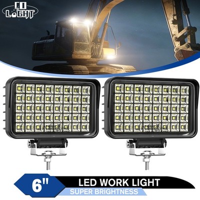 2x LED Work Lights for Excavator Loader Skid Steer Heavy Duty Offroad Flood Spot