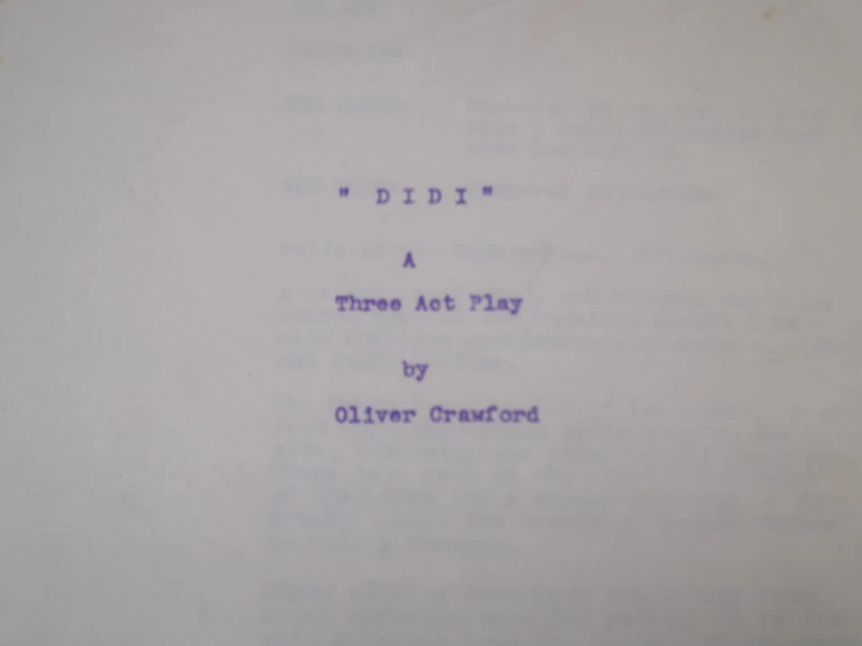 Vintage Ephemera Theater Play Script Oliver Crawford Didi brown binder typed - Image 3 of 4