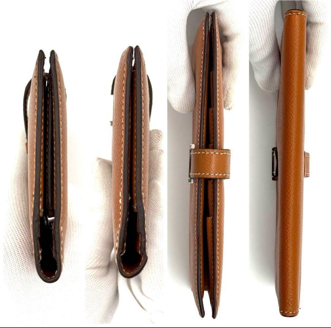 Hermes BeAn Classic Wallet Leather Brown Slim Long Wallet Zipper Pocket thumbnail 4