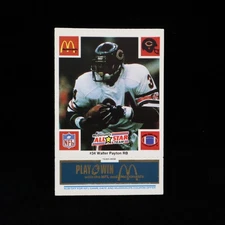1986 Walter Payton Chicago Bears McDonald's  BLUE  All-Star Issue Game Card