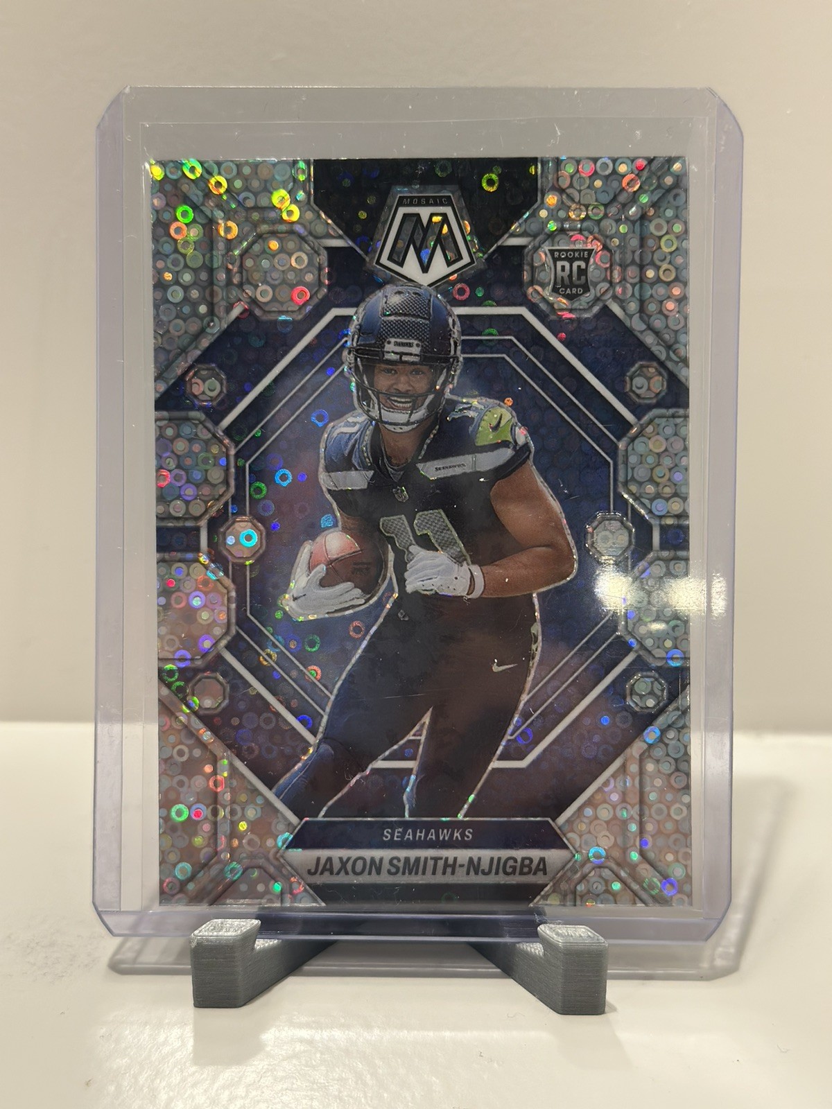2023 Panini Mosaic Jaxon Smith-Njigba #331 No Huddle Silver Mosaic Prizm (RC)