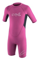 O'Neill Reactor Toddler Shorty Wetsuit Kids 2 Berry/Slate Snorkle SPF 50 Pink