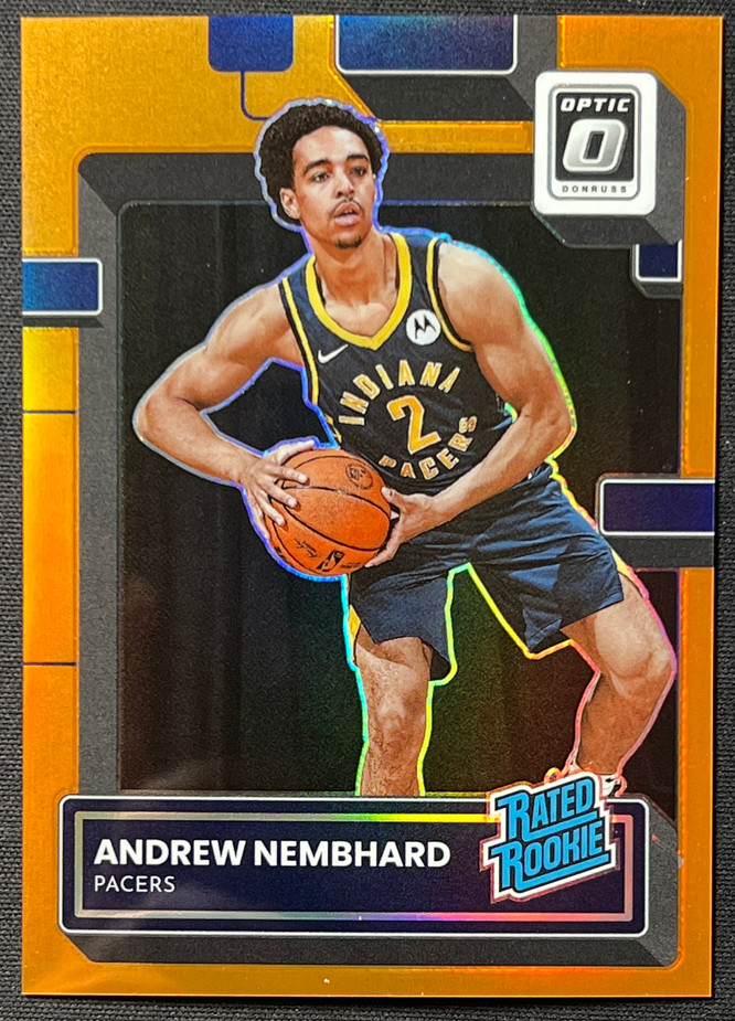 Andrew Nembhard 2022-23 Panini Donruss Optic 099/199 Orange Rated Rookie RC #230