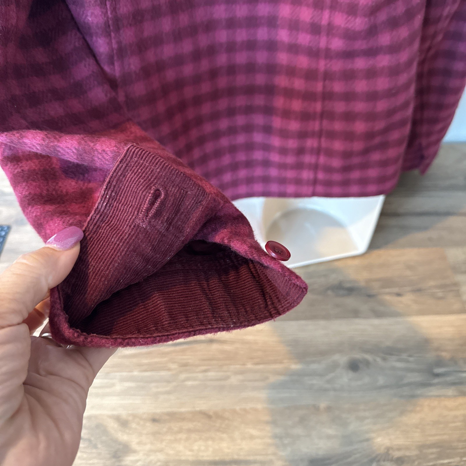 Talbots 8 Wool Blend Button Down Jacket Raspberry… - image 4