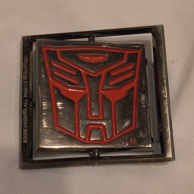 Hasbro Transformers Rotating Reversible Belt Buckle Autobot/Decepticon 1.5in
