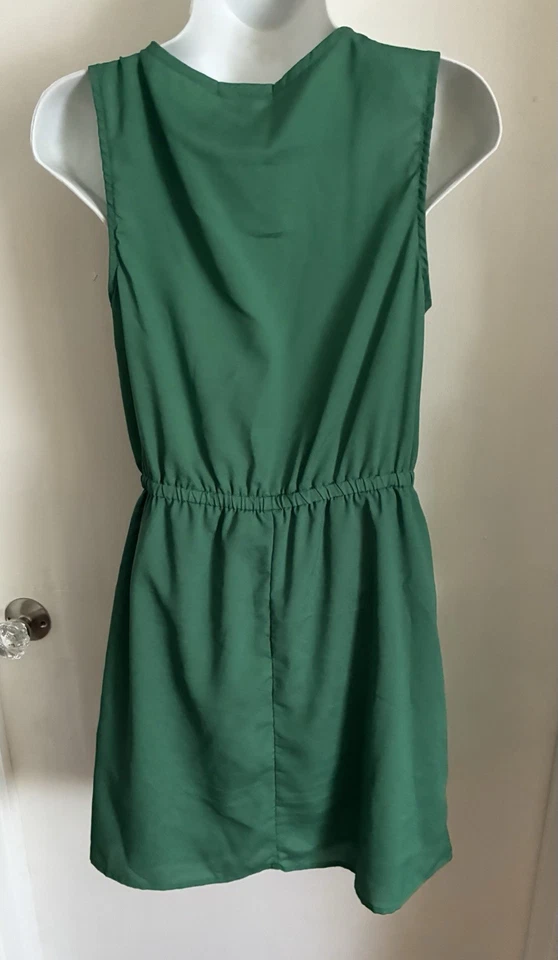 Vestido BeBop VTG 50s 60s Repro Mini Verde Peter Pan Gola Coquetel Pinup Retrô M - Imagem 4 de 4