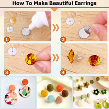 Hypoallergenic Earring Posts and Backs, 2000Pcs Stud Earrings Making Kit wit...