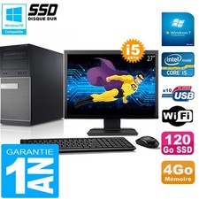 PC Tour DELL 9020 Core I5-4570 Ram 4Go Disque 120 Go SSD Wifi W7 Ecran 27"
