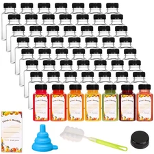 56pcs 8oz Plastic Juice Bottles with Caps, Reusable Clear Plastic Juicing Bot...