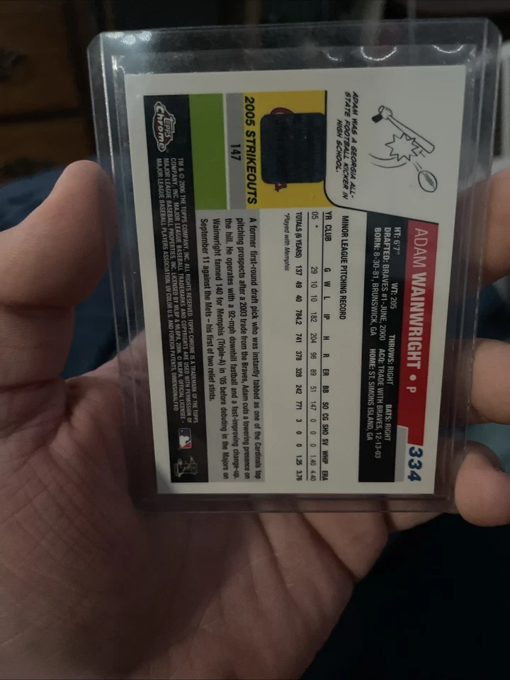 Topps Chrome 2006 - Adam Wainwright #334 (AU, RC) Foto 2 de 2