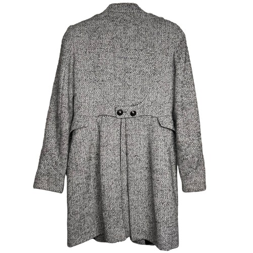 Zara Military Herringbone Wool Blend Coat Medium - Picture 4 of 9