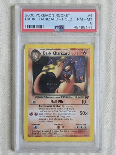 2000 POKEMON ROCKET #4 DARK CHARIZARD-HOLO PSA 8