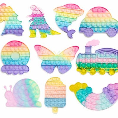 Push It Pop Rainbow Pastell Bubble Fidget Spielzeug Anti Stress Urlaubsspiel